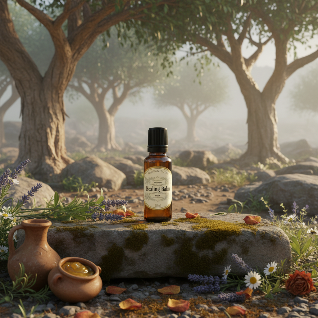 Healing Balm - mountainous Gilead with balm trees and ancient vessels