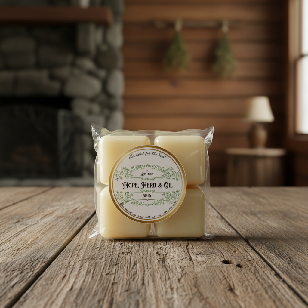 Hope, Herb & Oil Wax Melts with Actual Logo