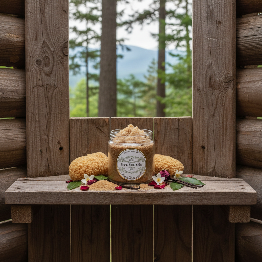 Sugar Body Scrub - centered outdoor shower